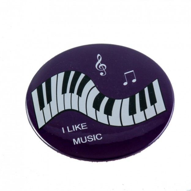 Purple badge "I like music"