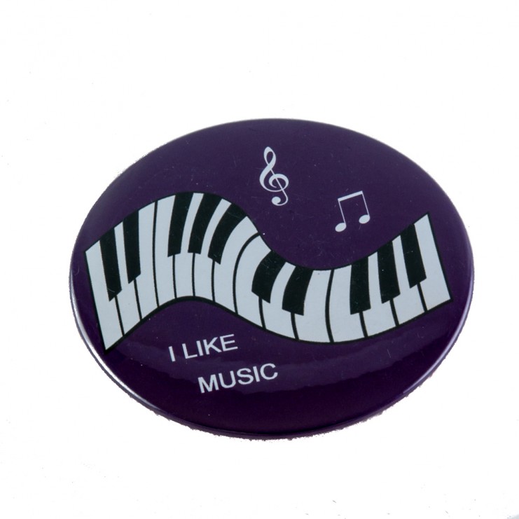 Purple I like music badge