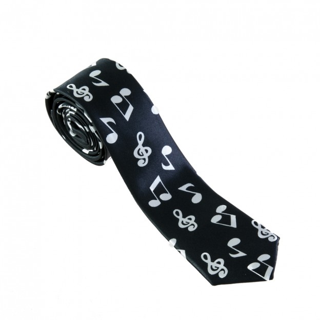 Black musical notes tie