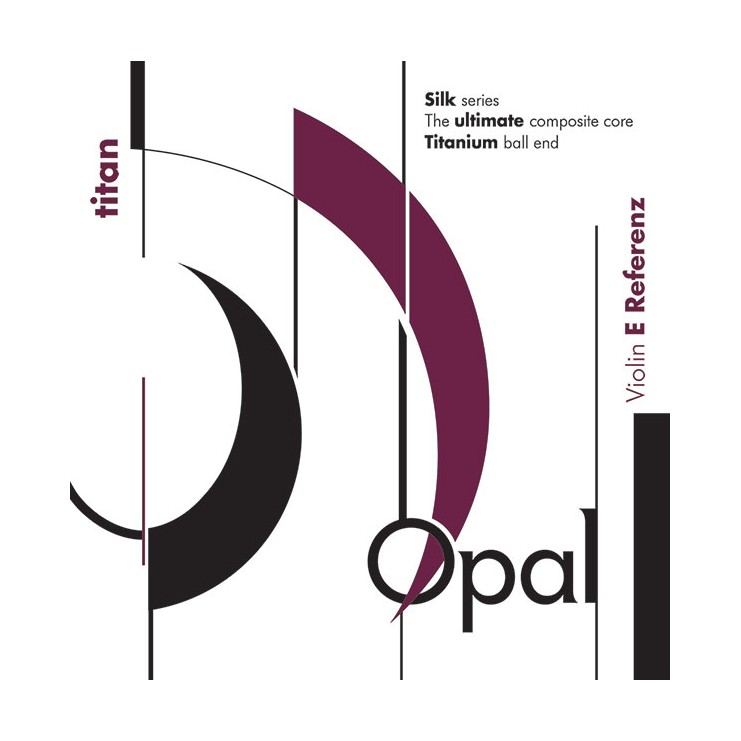 Corde pour violon For-Tune Opal Titan E Referenz 1re Mi Boule acier Medium 1 unité en sachet en soie
