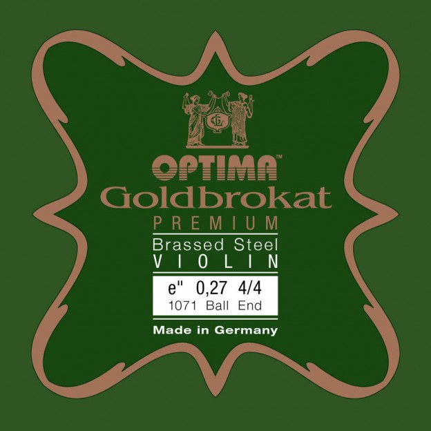 Optima Goldbrokat Premium Brassed violin E string, Ball 0.27 Hard