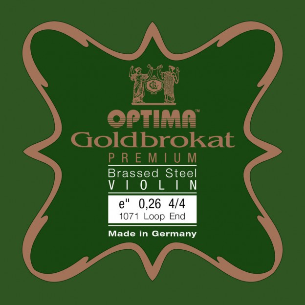 Optima Goldbrokat Premium Brassed violin E string, Loop 0.26 Medium