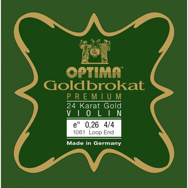 Optima Goldbrokat Premium 24K Gold violin E string, Loop 0.26 Medium