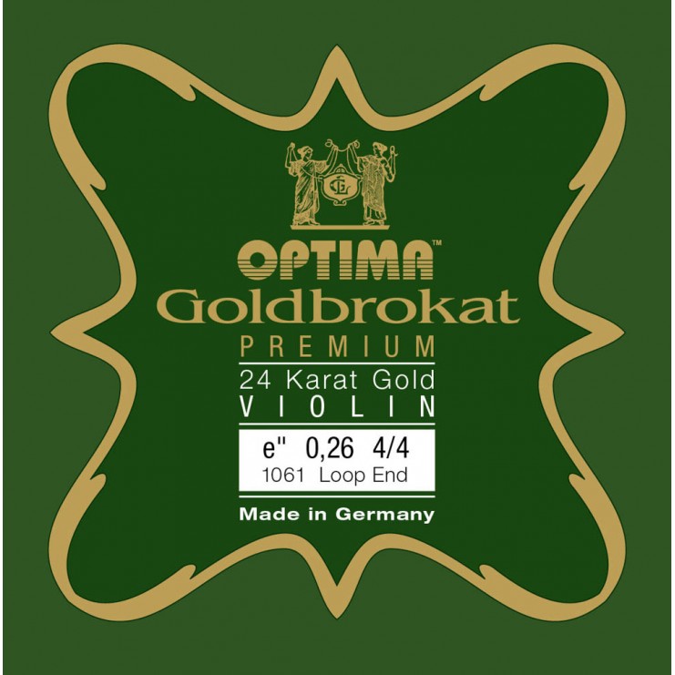Cuerda de violín Optima Goldbrokat Premium 24K Gold 1ª Mi lazo 0.26 Medium