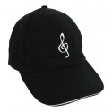 4604GAGC Casquette noire avec visière GC Clé de sol