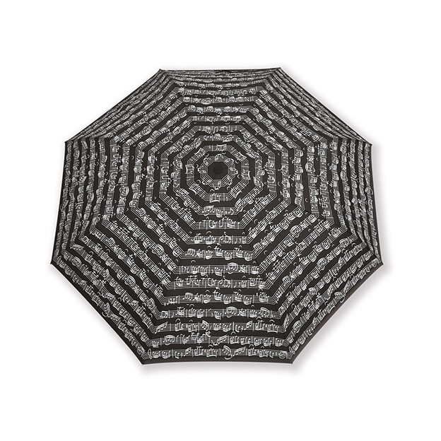 Paraguas plegable negro pentagrama