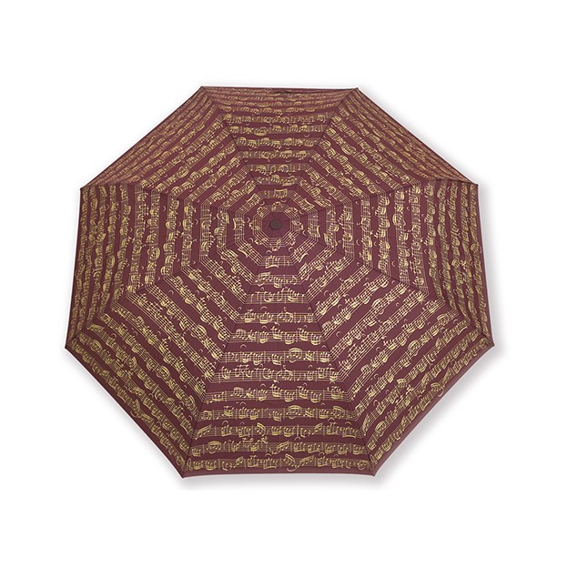 Parapluie pliant bordeaux port&eacute;e musicale