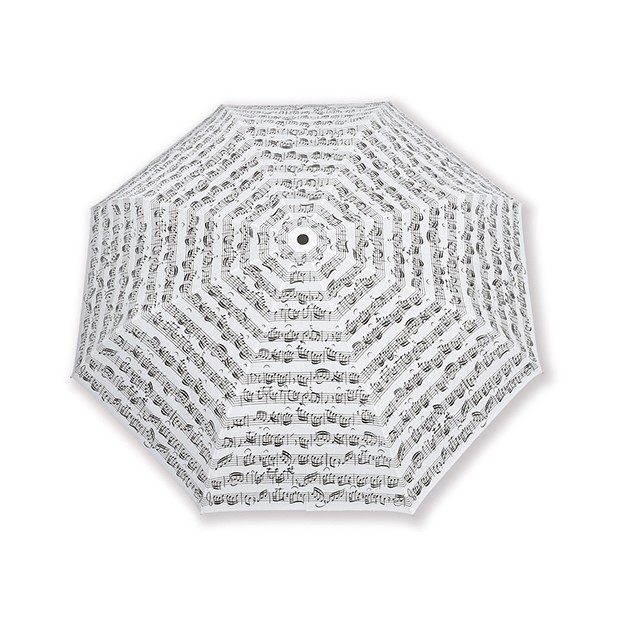 Paraguas plegable blanco pentagrama