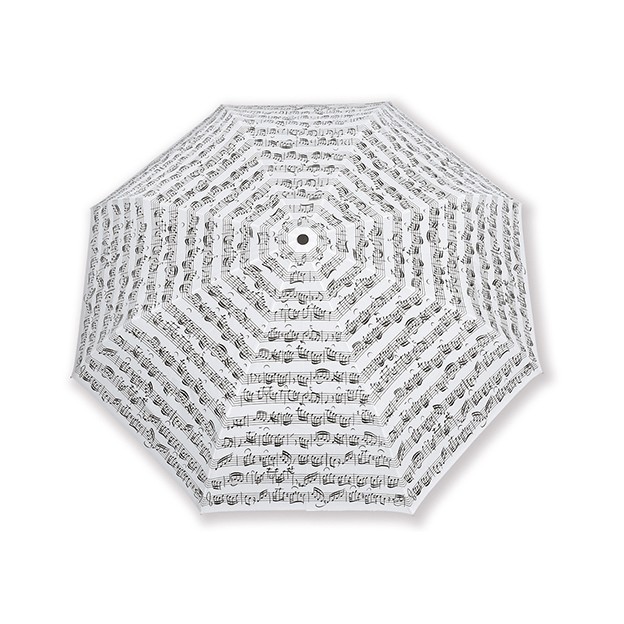Parapluie pliant blanc port&eacute;e musicale