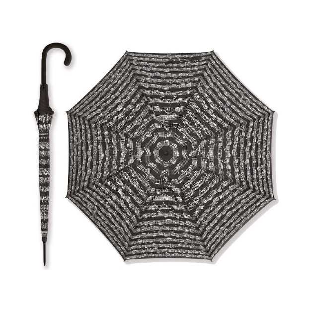 Parapluie noir port&eacute;e musicale