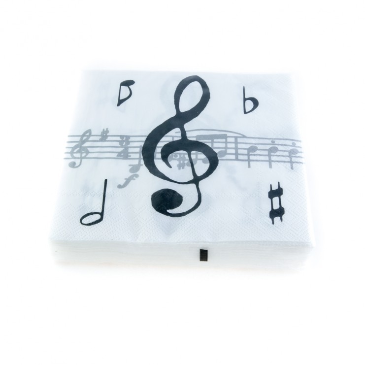 Serviettes clé de sol et portée