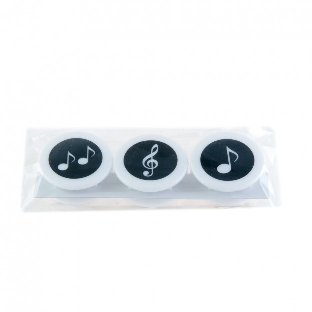 Set de pinces magn&eacute;tiques musicales blanches