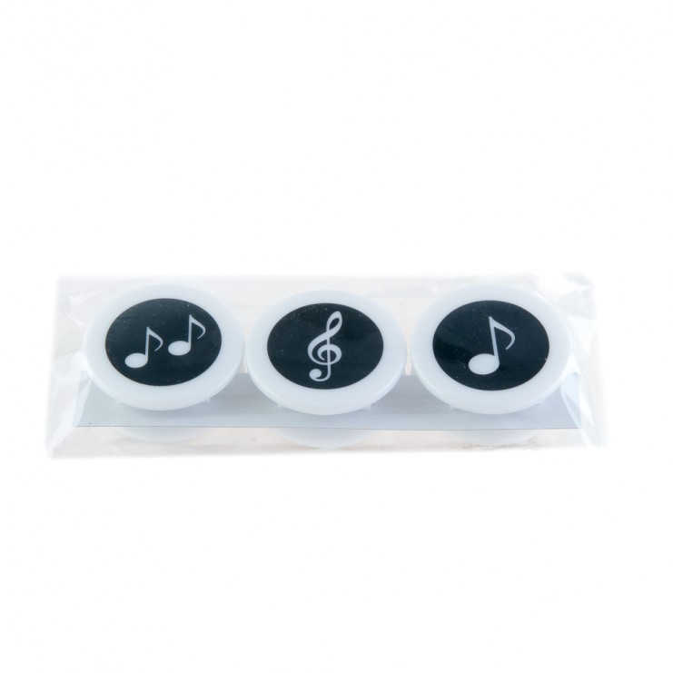 Set de pinces magnétiques musicales blanches