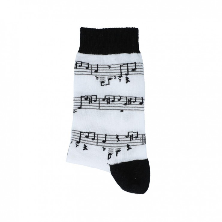 Chaussettes blanches à motif de partition (taille 35-38)