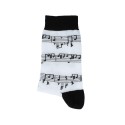 Chaussettes blanches à motif de partition (taille 35-38)