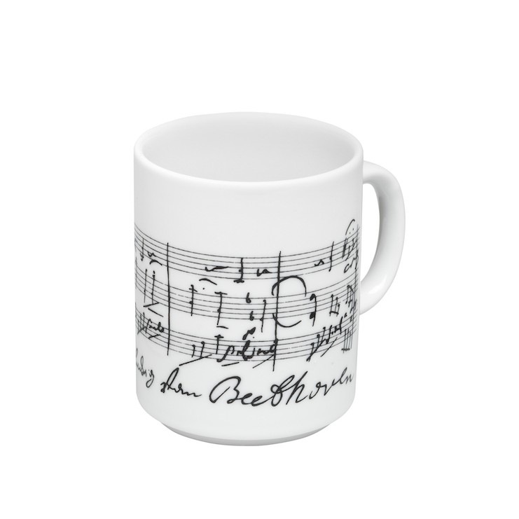 Mug blanc en céramique partition Beethoven