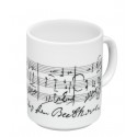 Taza blanca cerámica partitura Beethoven
