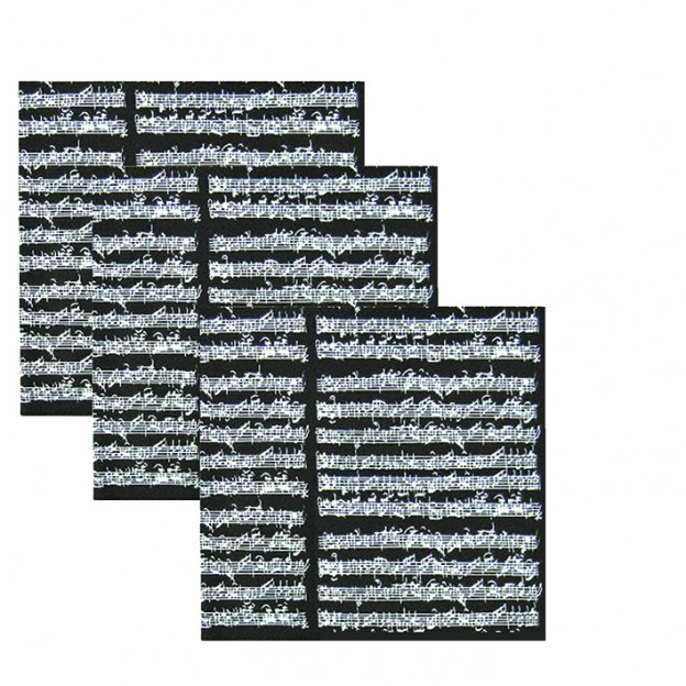 Papel de regalo negro con partitura x 3 unidades