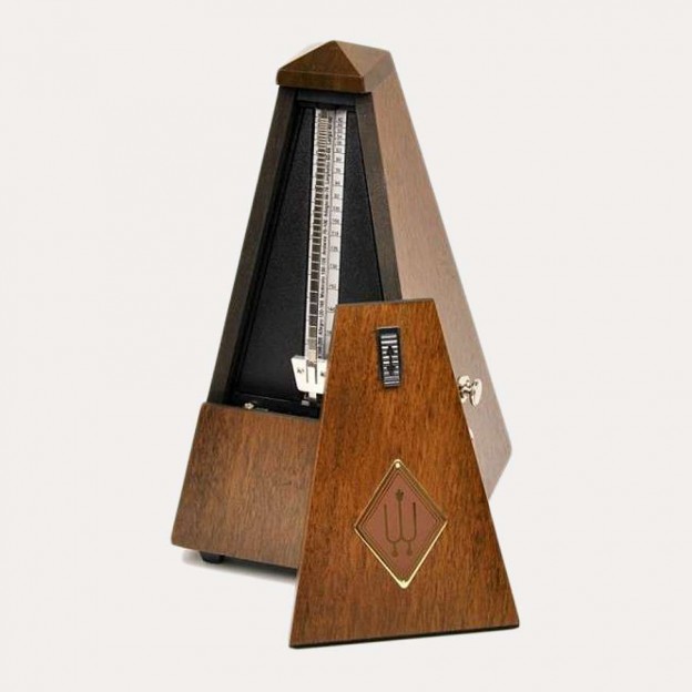 Wittner Maelzel metronome with bell, matte walnut wood