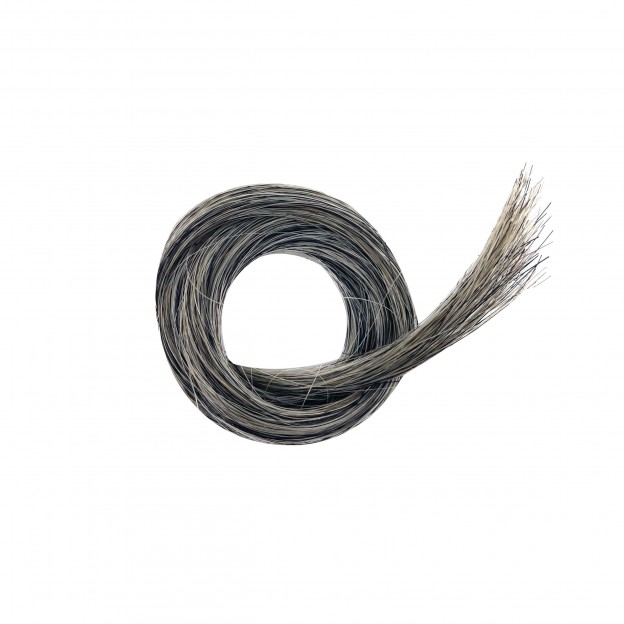 Crin naturel de Mongolie pour contrebasse blanc/noir