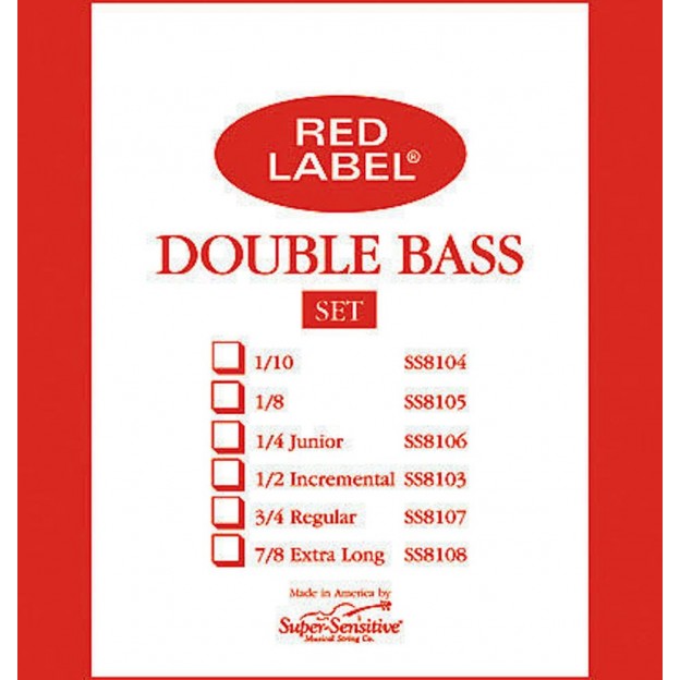 Set de cuerdas contrabajo Super-Sensitive Red Label Medium 1/4