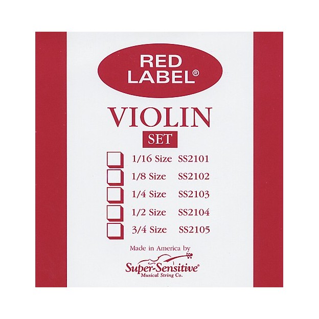 Cuerda violín Super-Sensitive Red Label 3ª Re Medium 1/2
