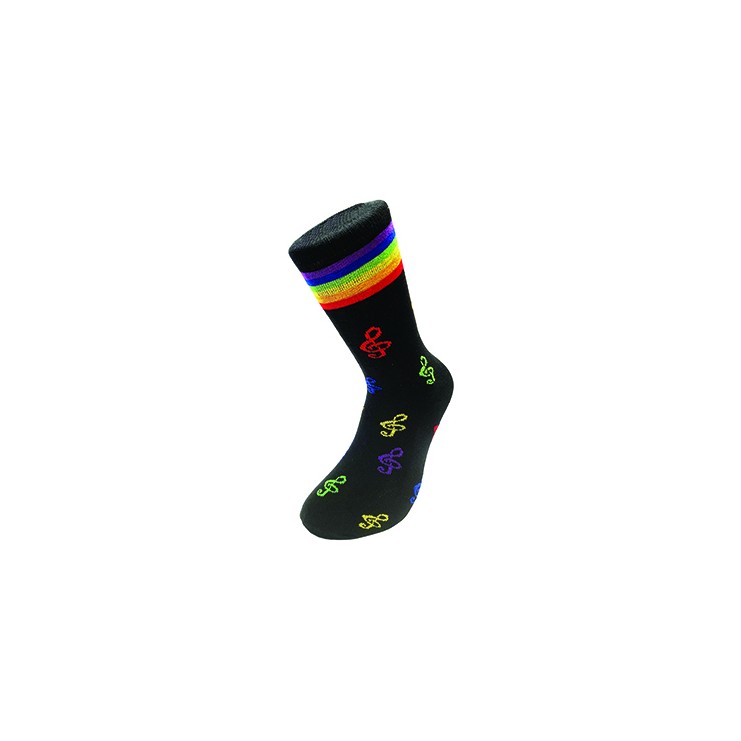 Calcetines negros Notes de colores et arcoiris