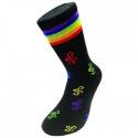 Calcetines negros Notes de colores et arcoiris