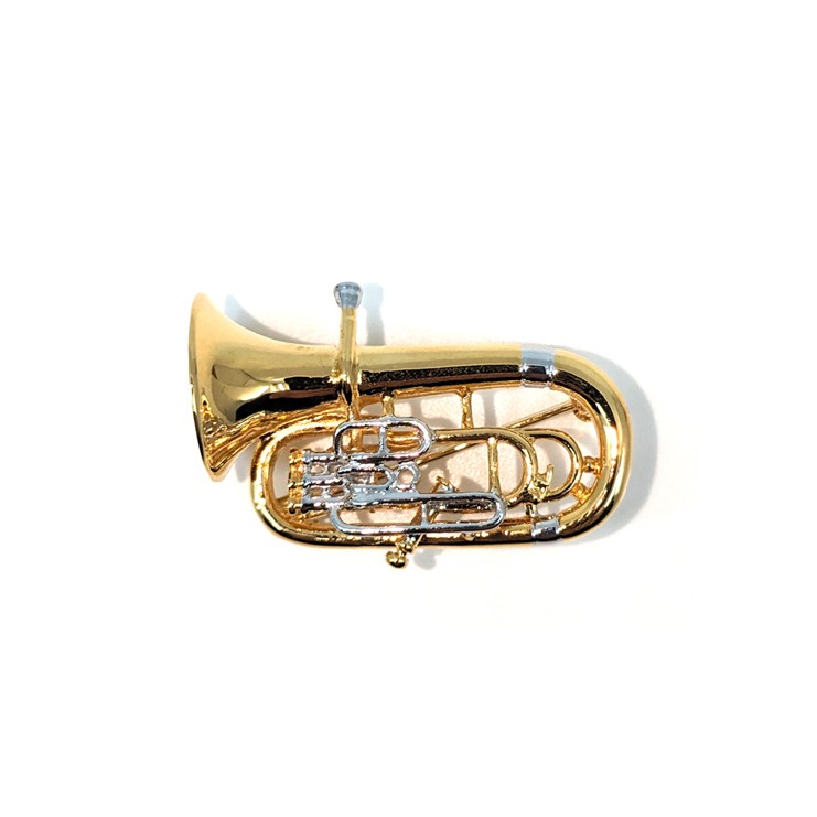 Euphonium silver/gold 3D brooch