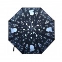 DL-133 Parapluie pliant noir avec Notes musicales