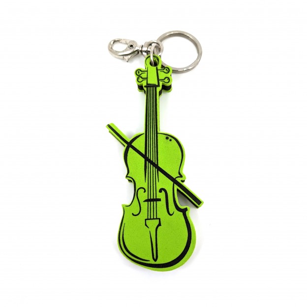 keychain foam-rubber 12 cm violin/viola green