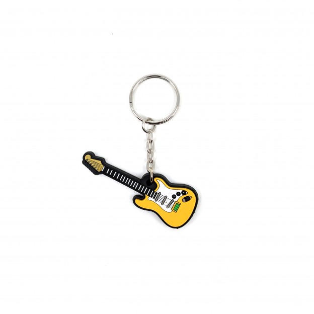 Electric guitar rubber keychain