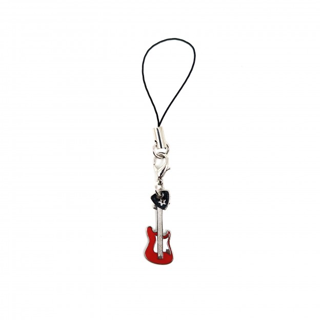 Electric guitar red keychain