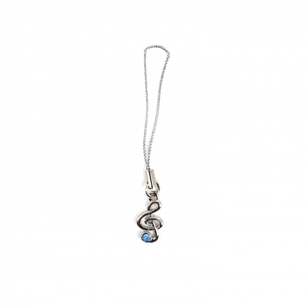 Treble clef blue keychain