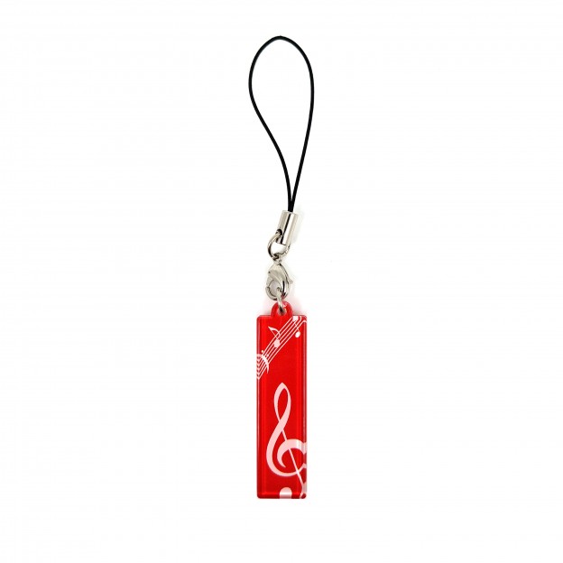 Treble clef methacrylate red keychain