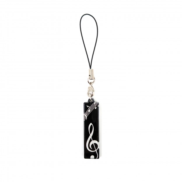 Treble clef methacrylate black keychain