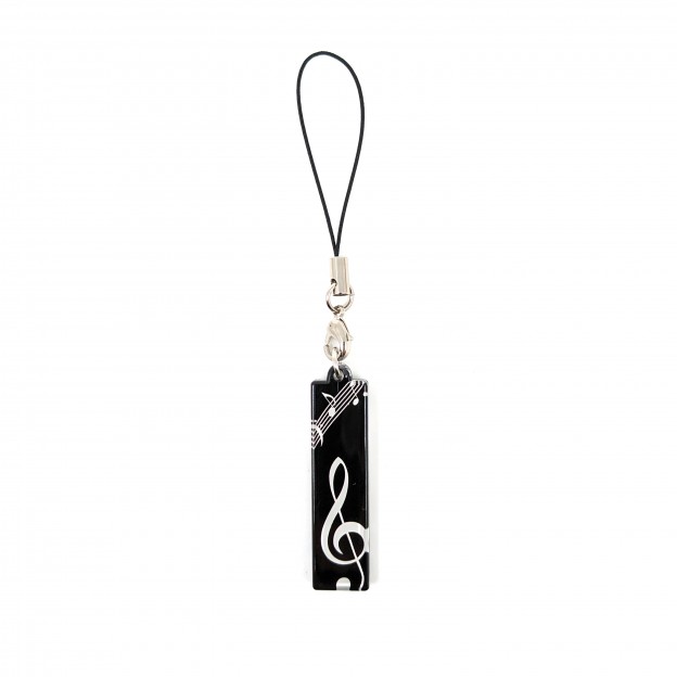 necklace - keychain methacrylate treble clef black