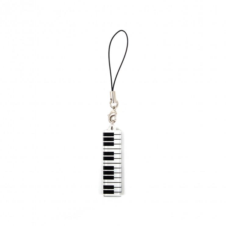 Colgante - llavero teclado de piano negro metacrilato