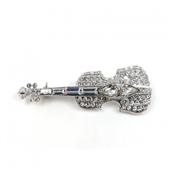Broche viol&iacute;n Swarovski plateado