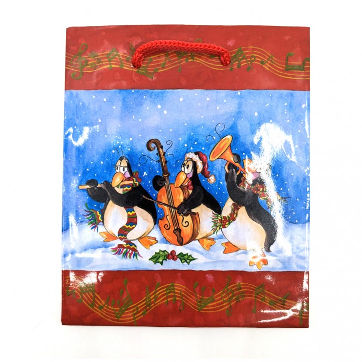 Sac pequeña pingüinos Navidad