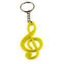 Treble clef rubber keychain