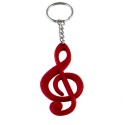 Treble clef rubber keychain