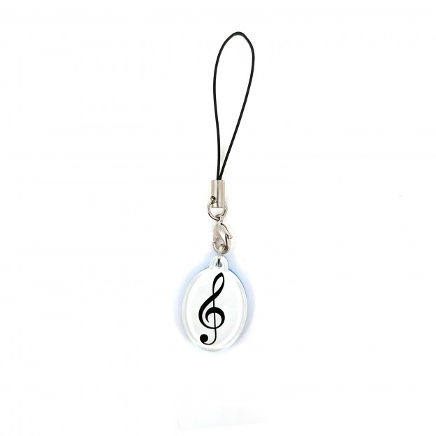 Treble clef methacrylate blue keychain