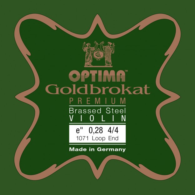 Optima Goldbrokat Premium Brassed violin E string, Loop 0.28 Extra-hHard