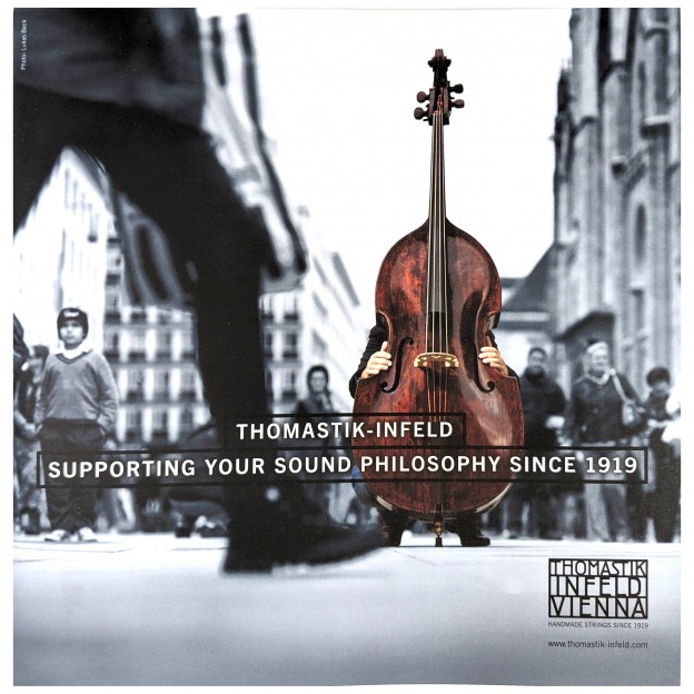D&eacute;pliant trois volets sur les cordes Thomastik pour contrebasse "Supporting your sound philosophy since 1919"