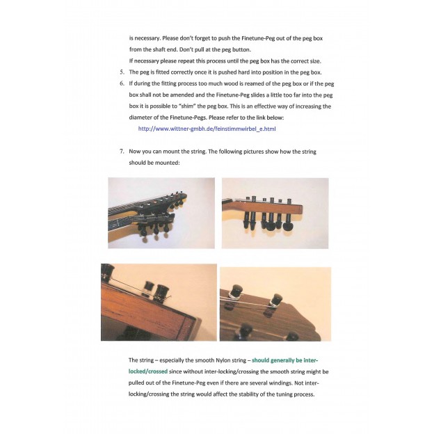 Instructions pour chevilles de guitare Wittner 275114M-FG