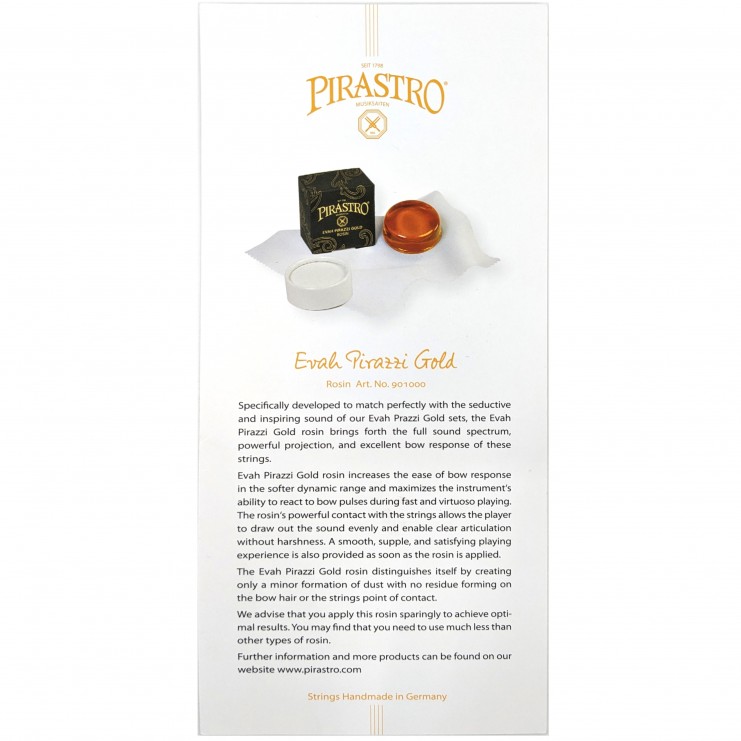 Carte postale colophane Pirastro Evah Pirazzi Gold