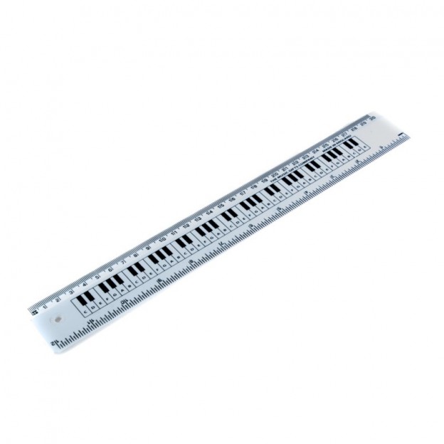 Keyboard white ruler 30 cm