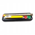 Plumier negro "Music always be with you" con lápices y clips