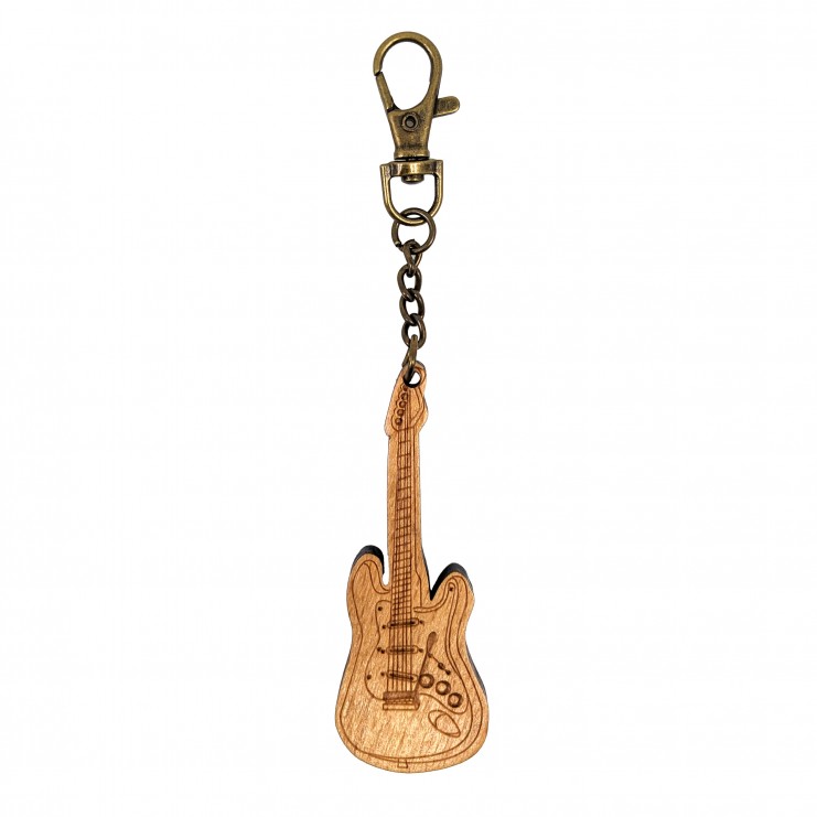 Porte-clés en bois guitare électrique